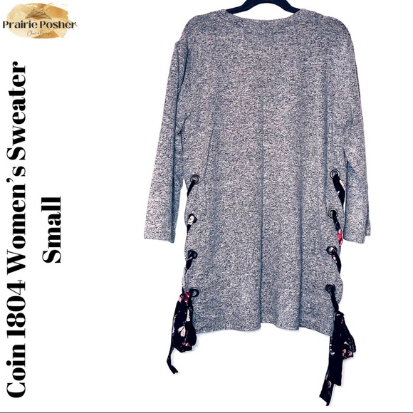 Coin 1804, Sweater, Women’s Small, Heather Grey, EUC, PrairieposherCA - Picture 3 of 3